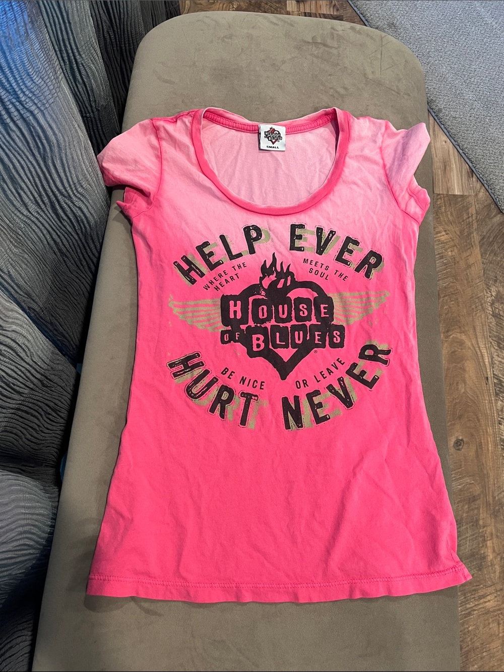 House of Blues Women's Pink Ombre Graphic Short-Sleeve Tee